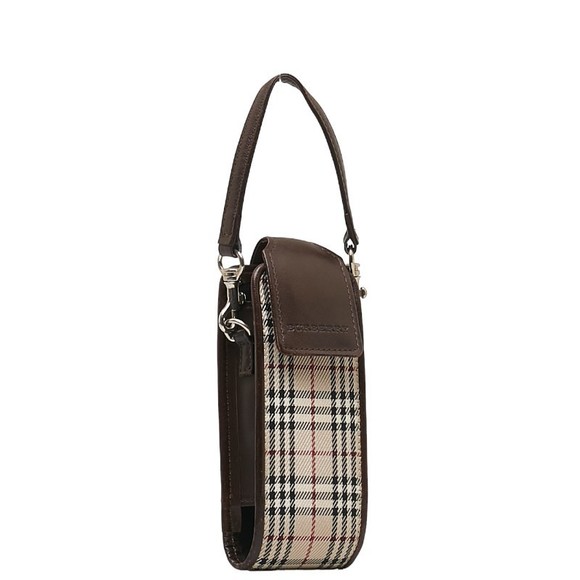 Burberry Burberry Nova Check Canvas Leather Pouch Canvas Vanity Bag - Picture 2 of 8